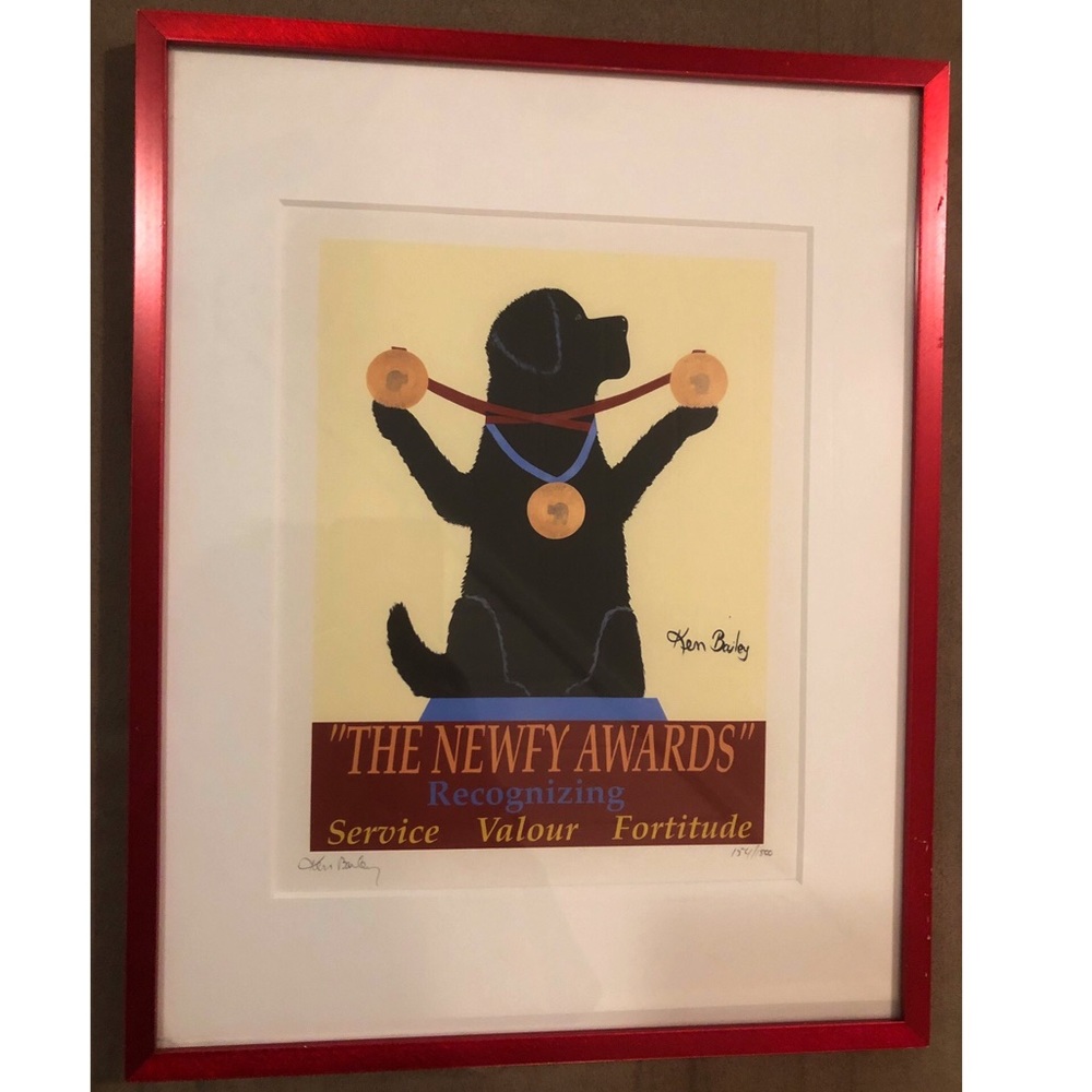 Ken Bailey “Newfy Awards” Signed Framed Serigraph